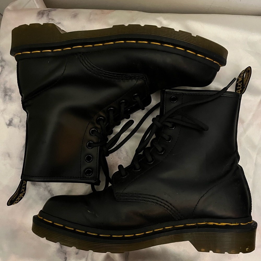 Dr. Martens Black Leather Lace-Up Boots - Picture 8 of 10